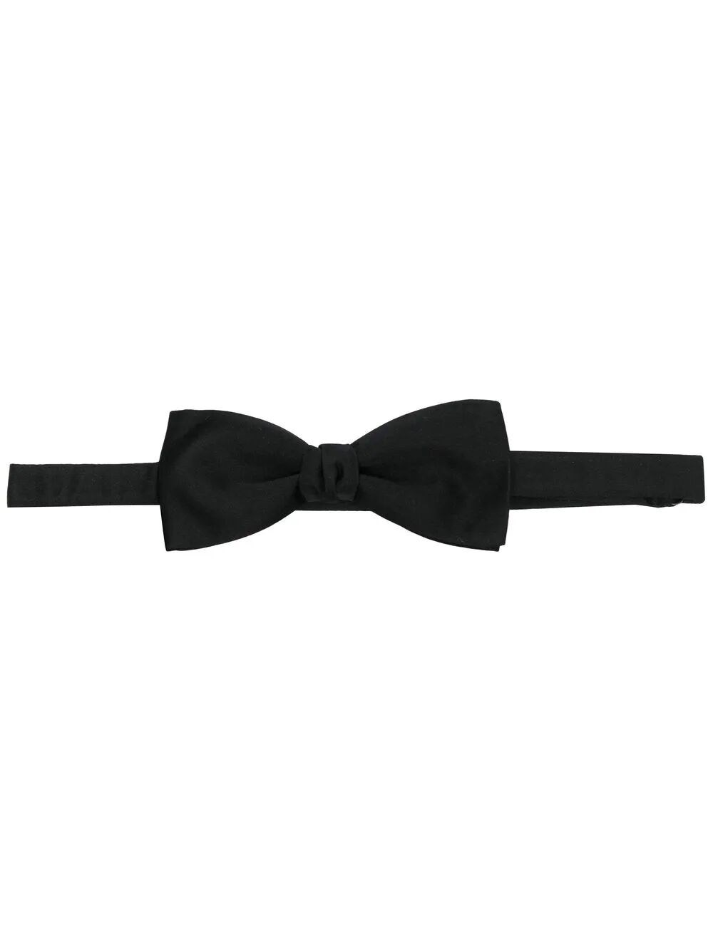 Saint Laurent Yves Bow Tie In Silk Satin In Black