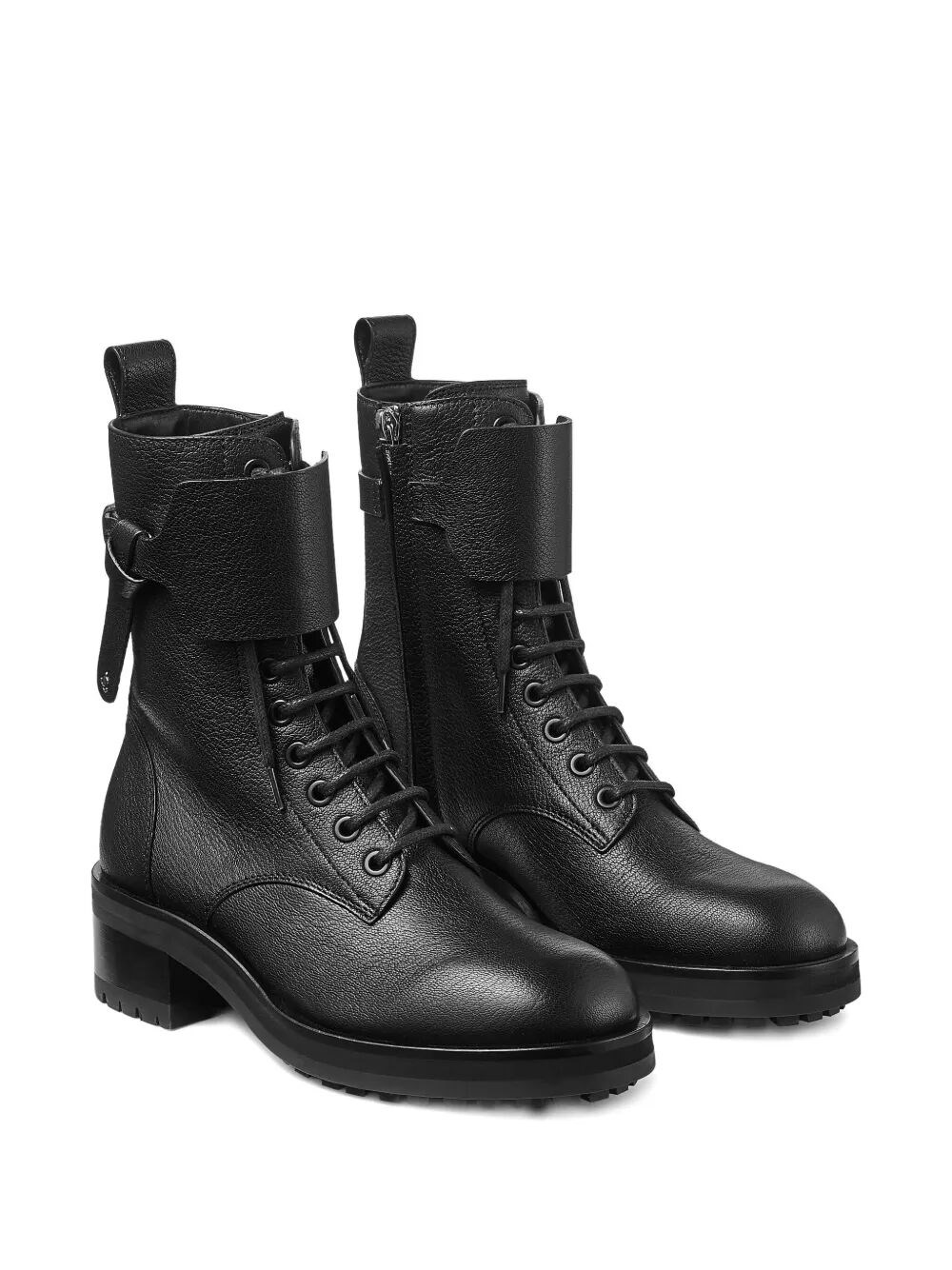 ROSABEL LEATHER LACE-UP COMBAT BOOTS