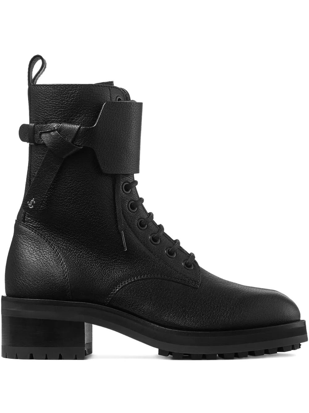 Jimmy Choo Rosabel Leather Lace-up Combat Boots In Black