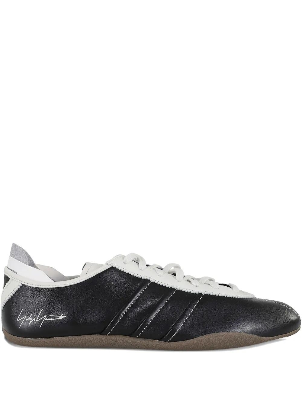 Y-3 Debossed Leather Tokyo Sneakers With Lace-up Closure In Black