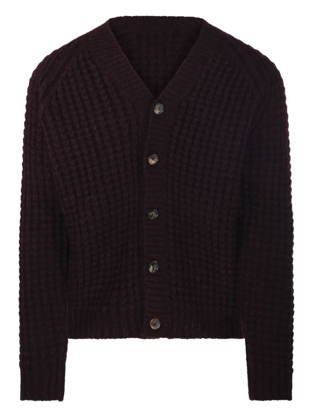 Roberto Collina Ribbed Knit V-neck Cardigan Clothing In Red