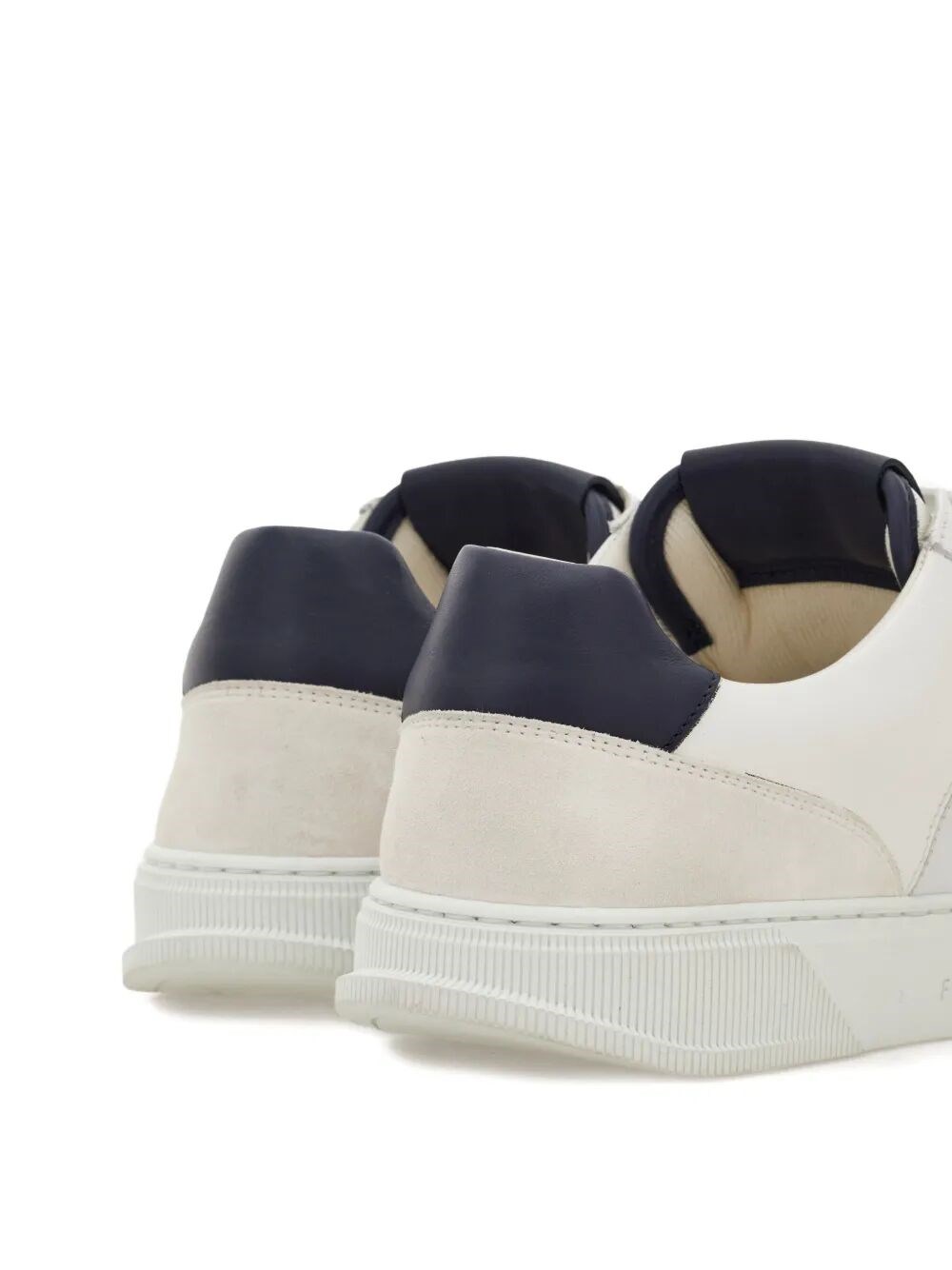 ALASKA LEATHER AND SUEDE SNEAKER WITH GANCINI DETAIL