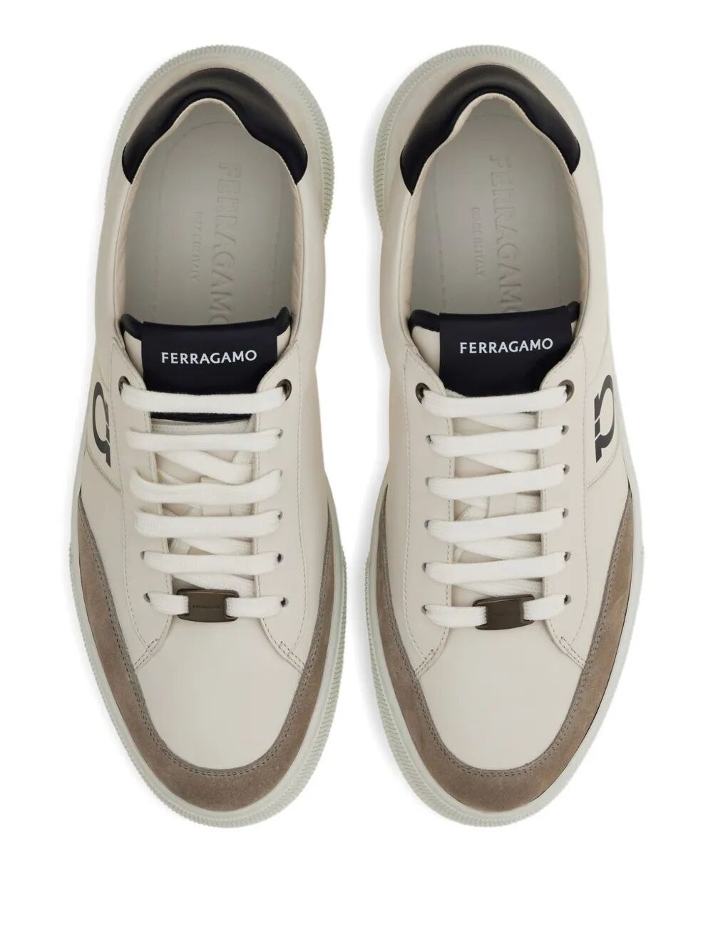 ALASKA LEATHER AND SUEDE SNEAKER WITH GANCINI DETAIL