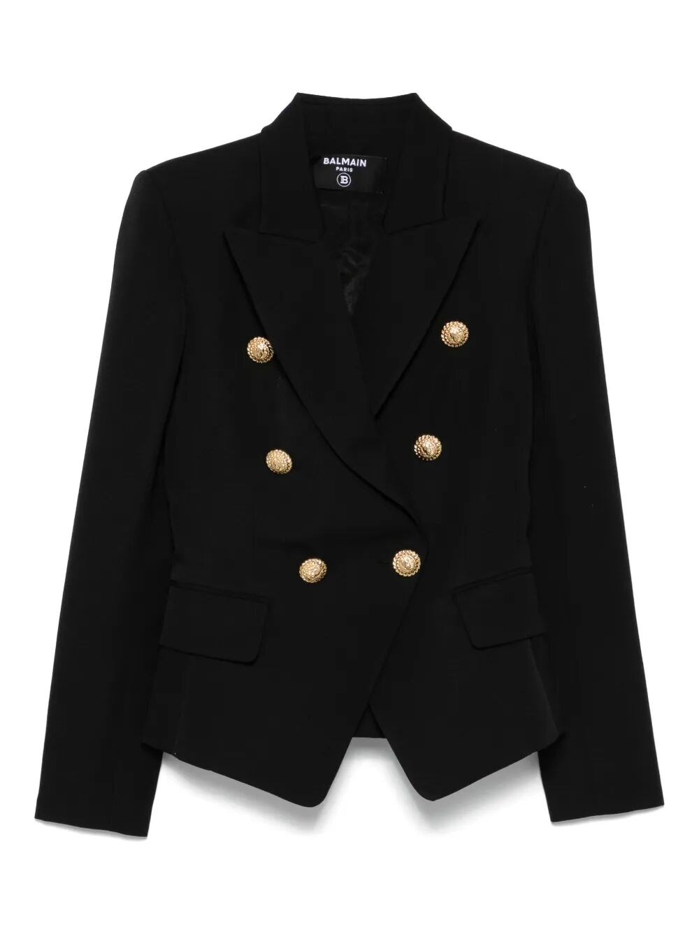 Balmain Wool Blazer With Iconic Metal Buttons In Black