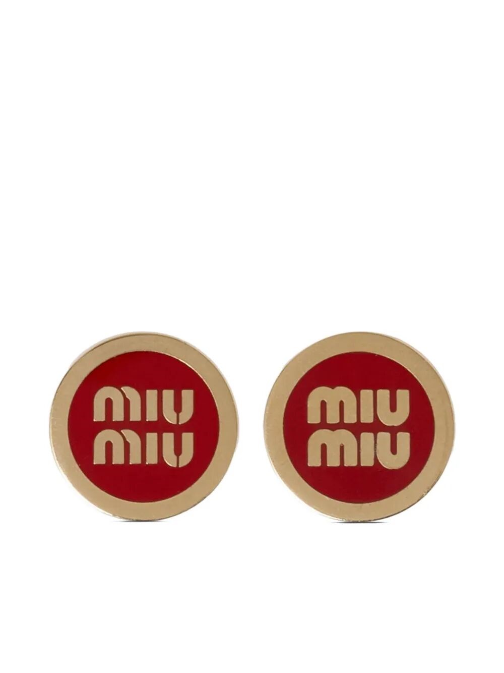 Miu Miu Enameled Metal Earrings In Red