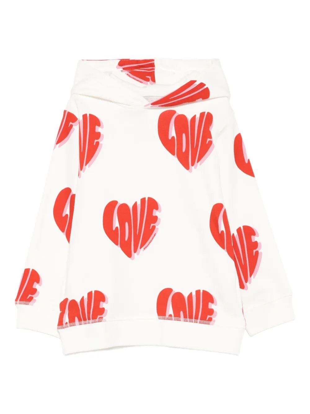 Stella Mccartney Heart-print Hooded Top In Multi