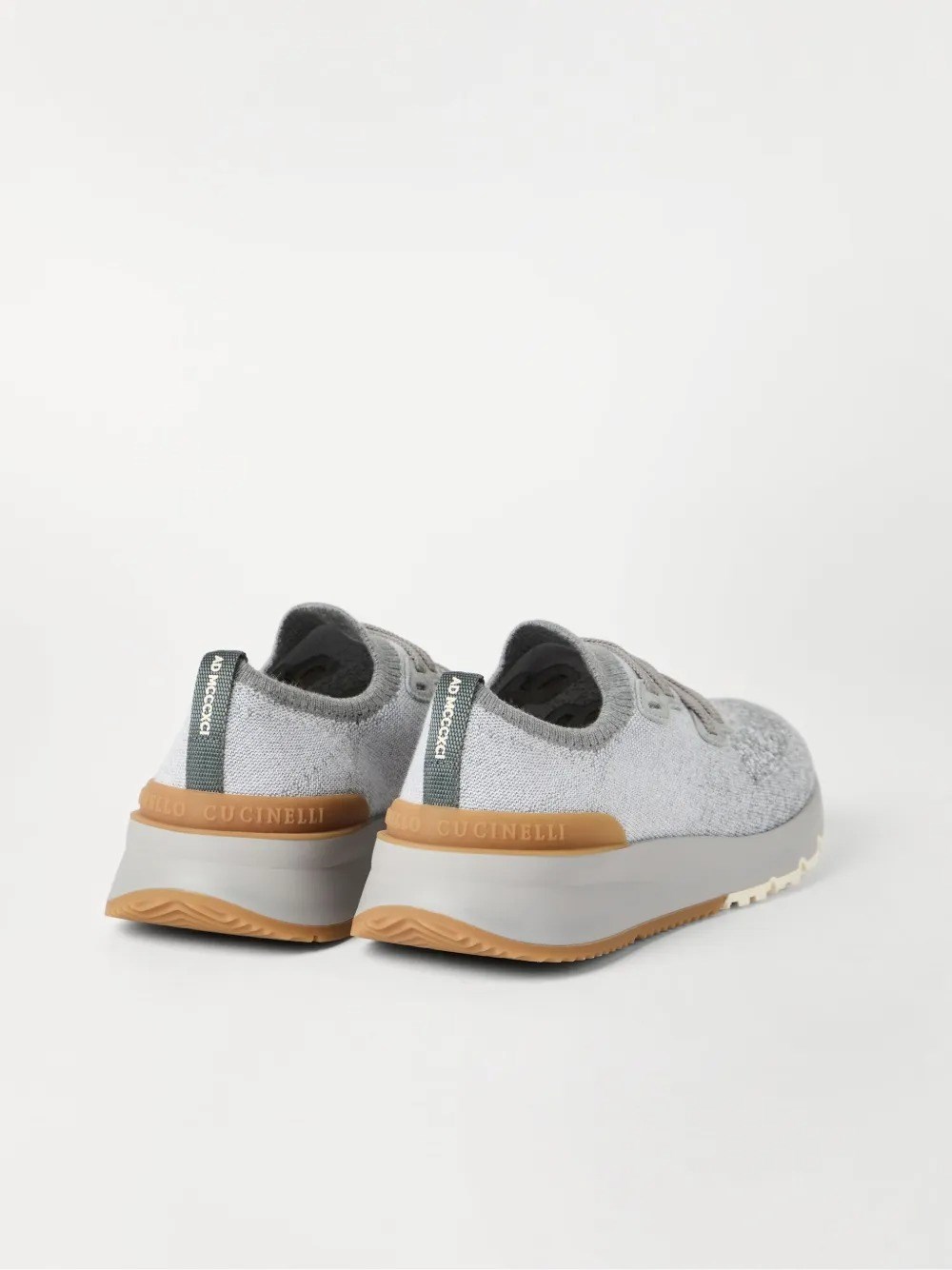 Brunello cucinelli Cotton chiné knit runner sneakers