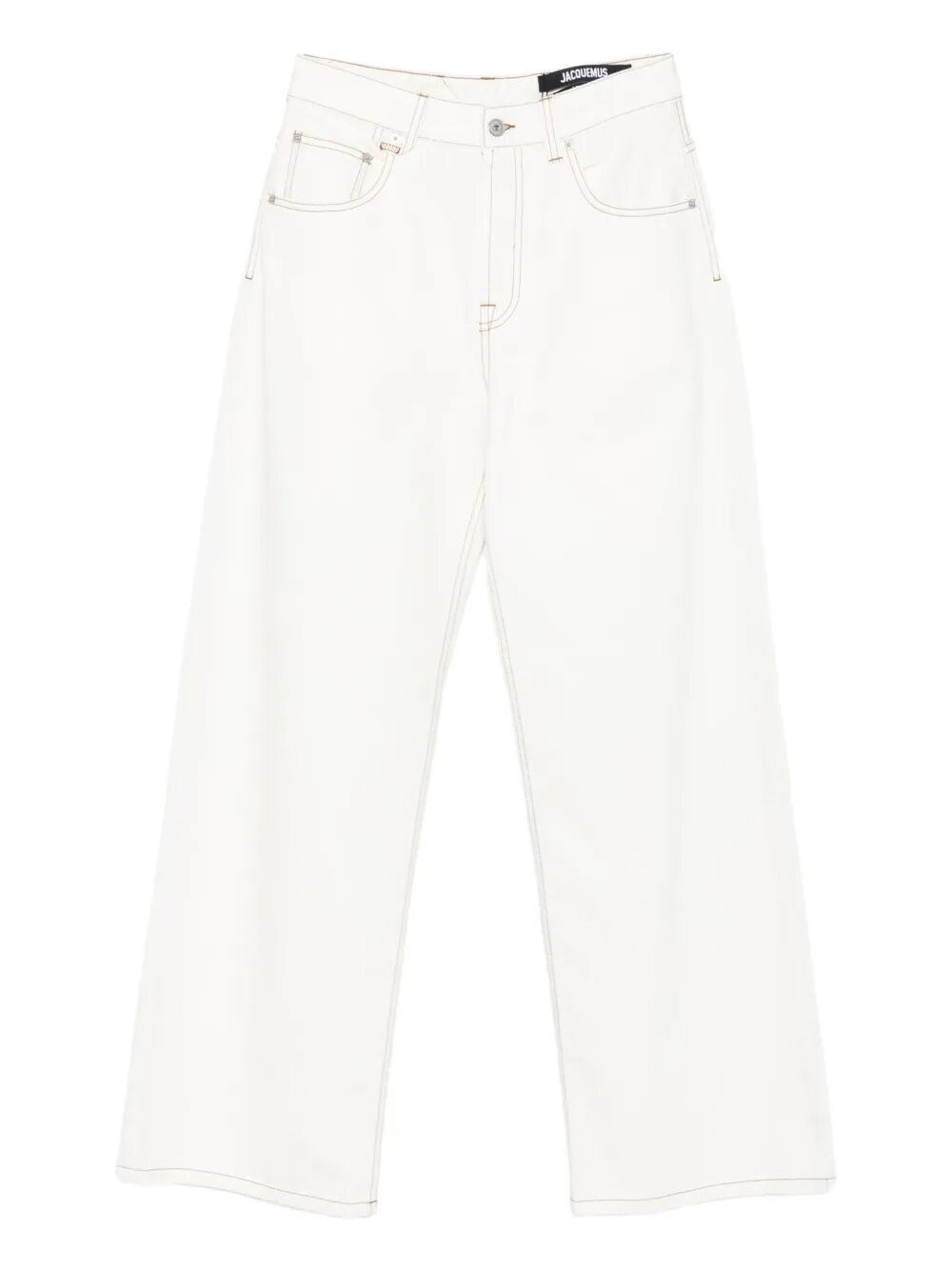 Jacquemus Le De Nimes Wide Leg Jeans In White