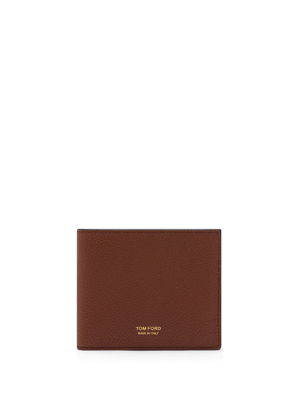 Tom Ford Classic Grain Leather Bi-fold Wallet In Brown