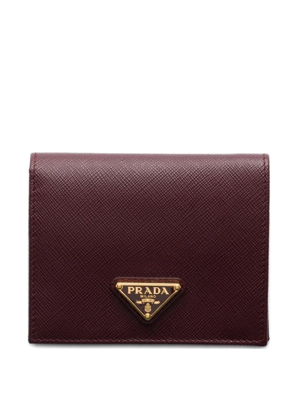 Prada Burgundy Saffiano Small Wallet In Red