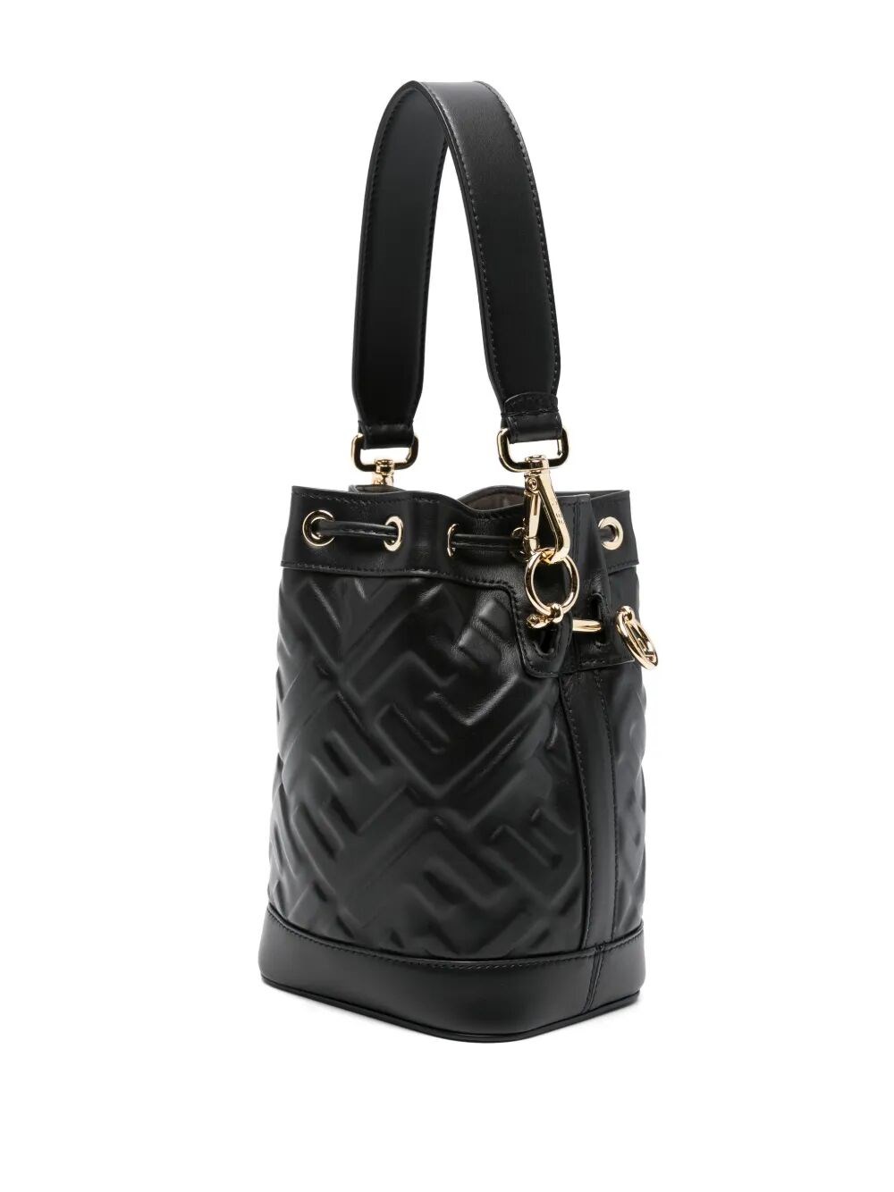 FF-MOTIF MON TRESOR LEATHER MINI BUCKET BAG