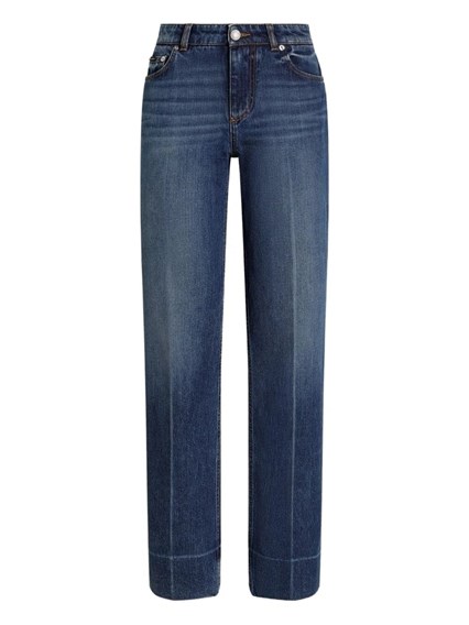 Dolce & gabbana Loose denim jeans with pressed pleat