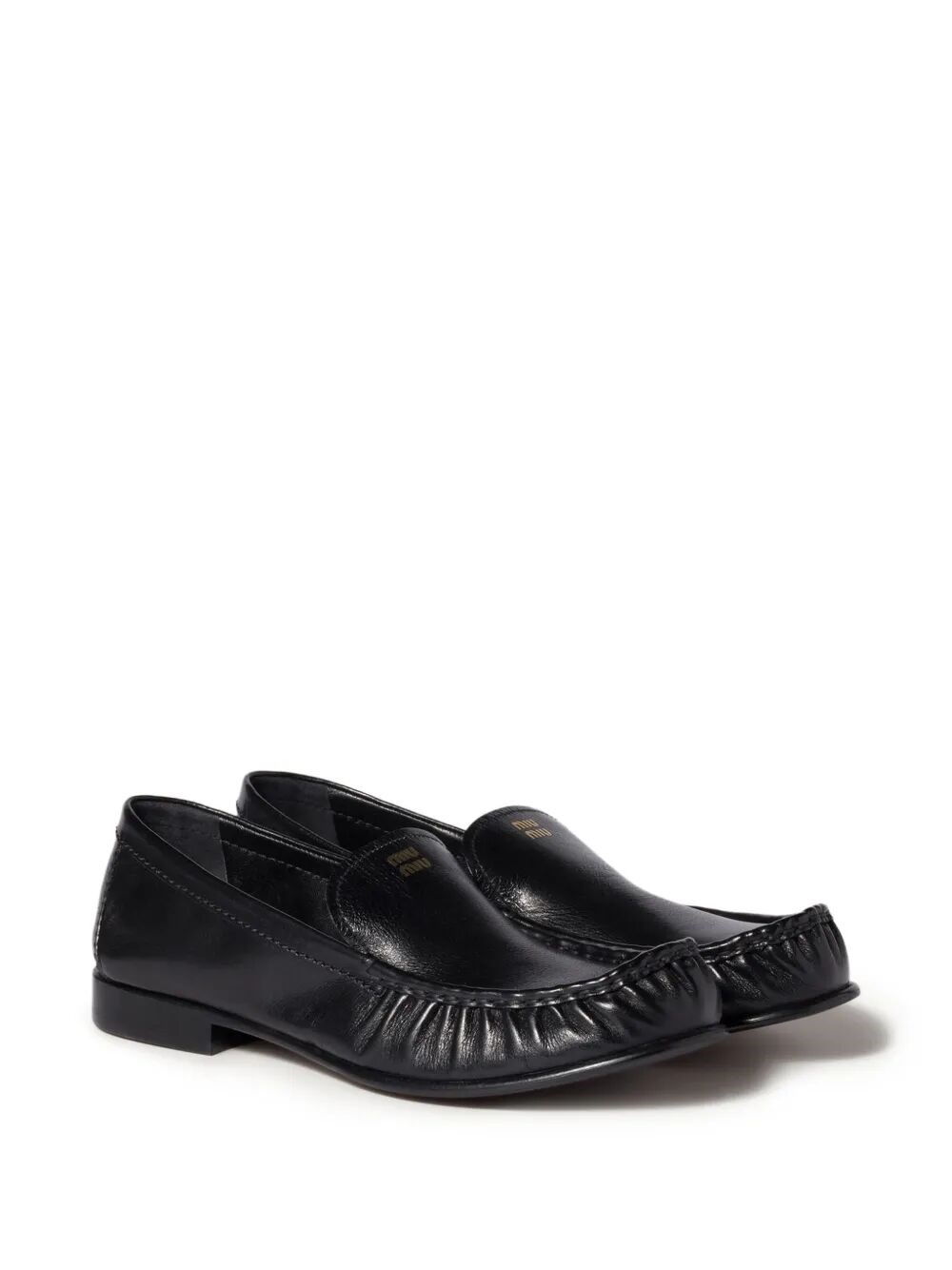 BUFFALO LEATHER GATHERED LOAFERS