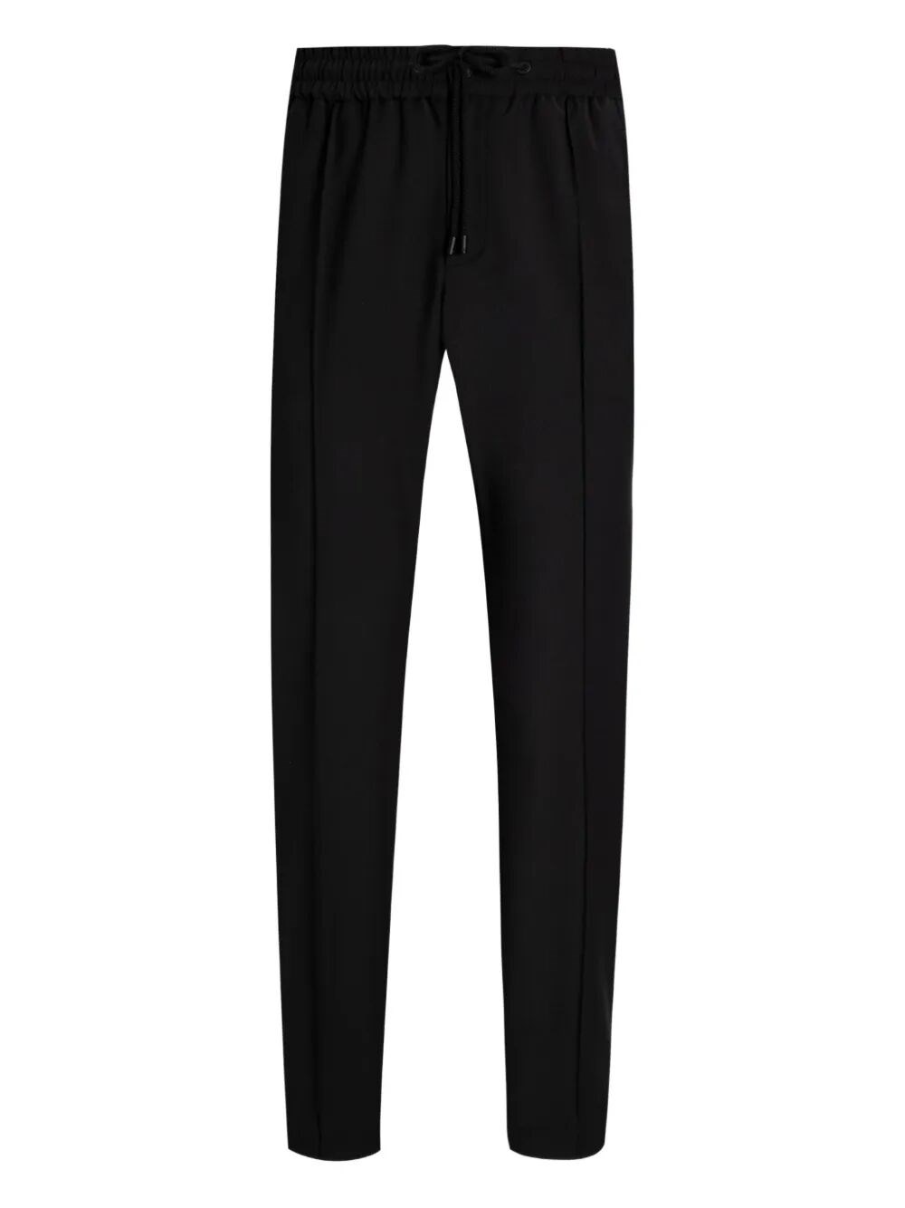 Dolce & Gabbana Drawstring-waist Wool Blend Tapered Trousers Clothing In Black