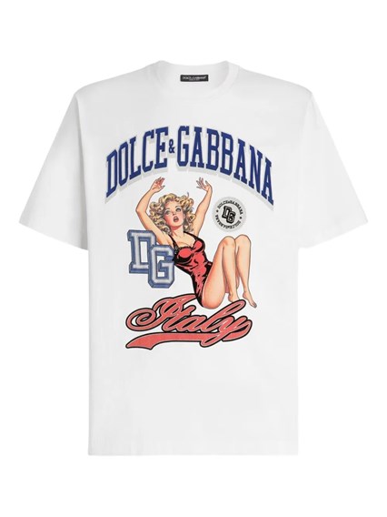 Tシャツ・カットソー DOLCE & GABBANA COTTON T-SHIRT WITH \"ITALIAN HOLIDAY\" PRINT Cotton T-shirt with Italian Holiday print in White for Men
