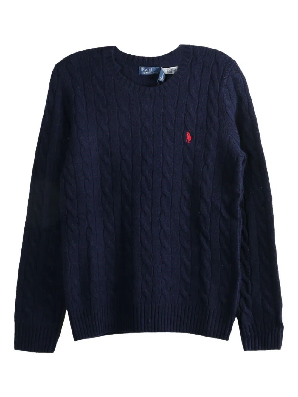 Polo Ralph Lauren Julianna Cotton Cable Crew Neck Sweater In Blue