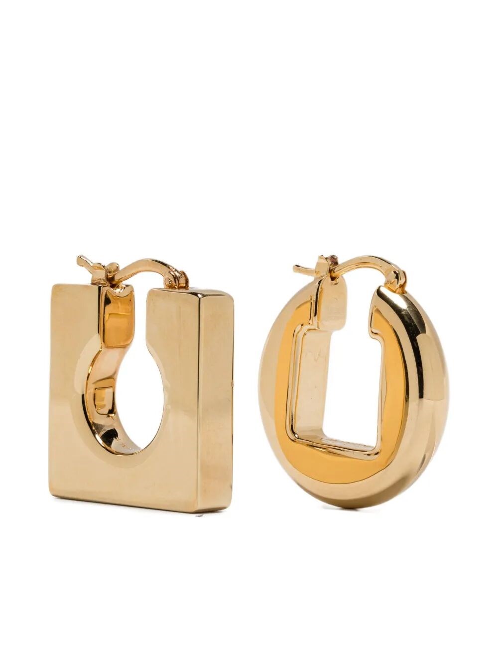 Jacquemus Les Boucles Rond Carré In Silver