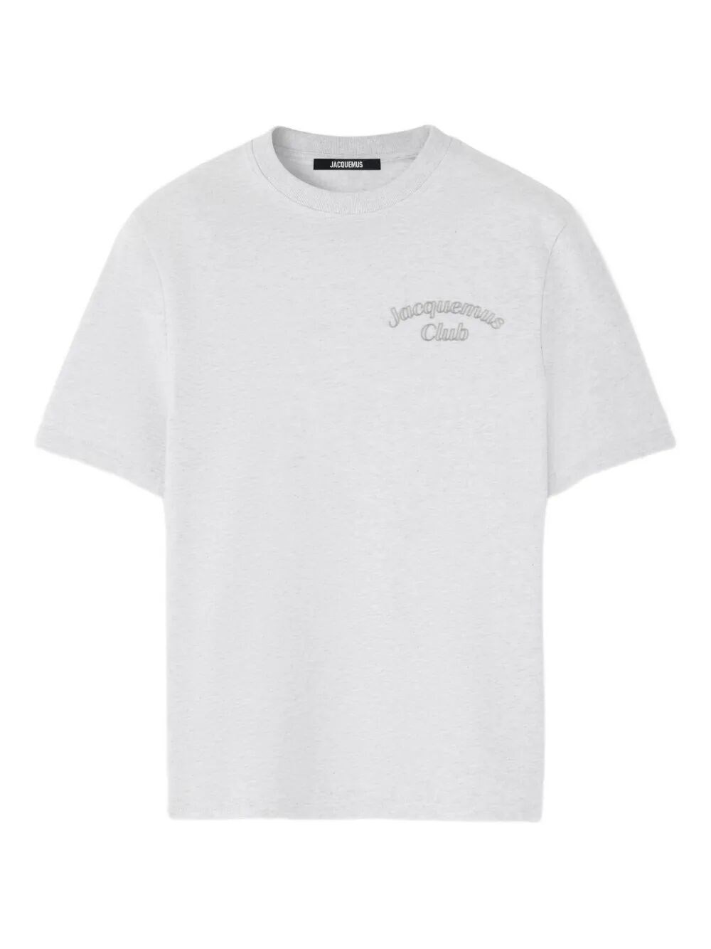 Jacquemus Grey Cotton T-shirt With Embroidered Logo In Gray