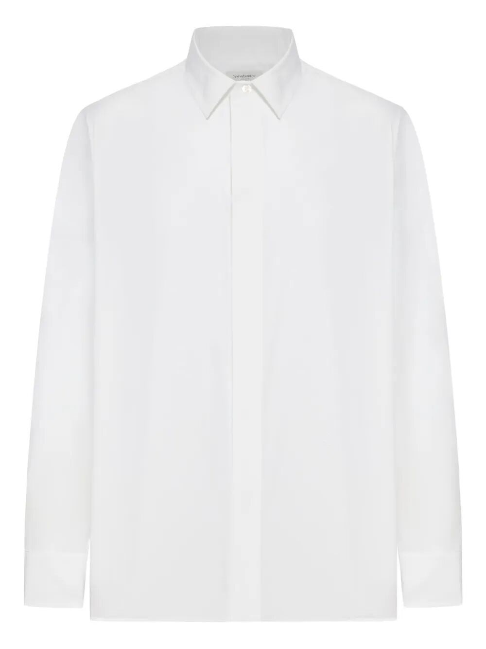 Saint Laurent Cotton Poplin Cassandre Shirt Clothing In White