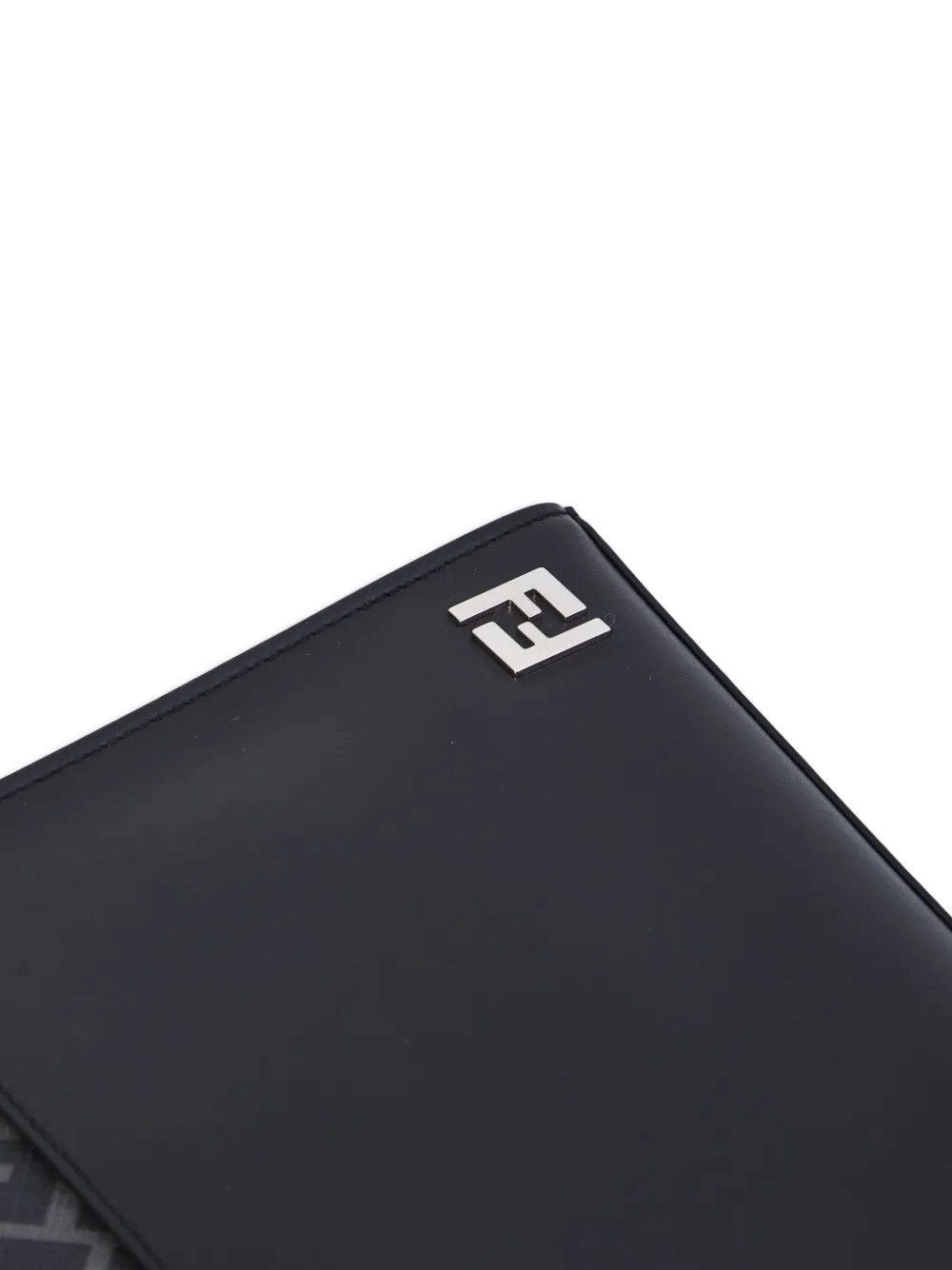 LEATHER AND CANVAS FF SQUARED CLUTCH