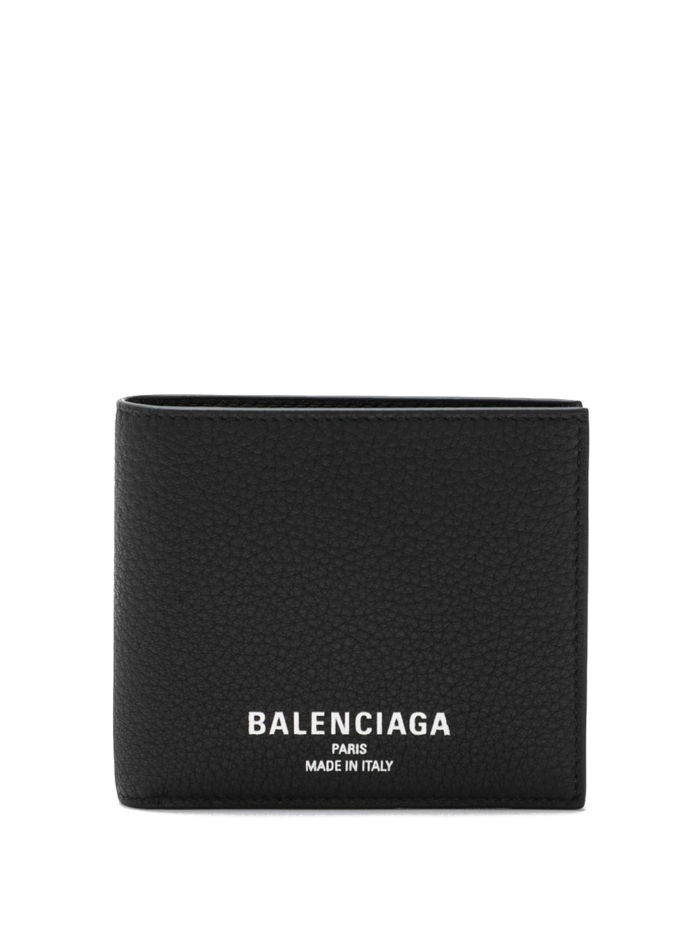 Balenciaga Hammered Leather Bi-fold Wallet Accessories In Black