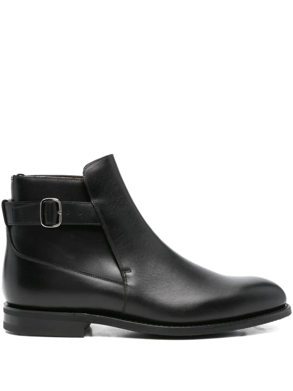Church's Round Toe Leather Ankle Boots With Buckle Detail In Multi