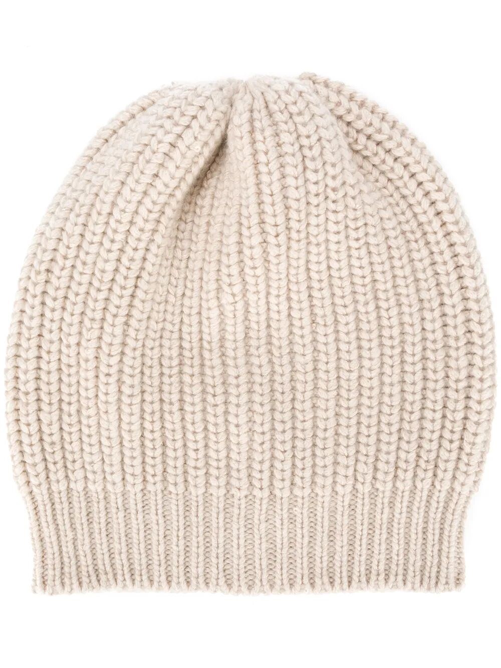 Brunello Cucinelli Cashmere And Silk Diamond Yarn Knit Beanie Accessories In Nude