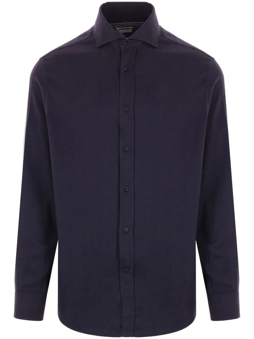 Brunello Cucinelli Button-down Cotton Blend Shirt With Straight Hem In Blue
