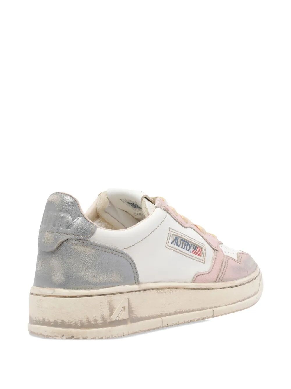 MEDALIST LOW SNEAKERS SUPER VINTAGE IN WHITE ROSE AND BLACKBOARD LEATHER