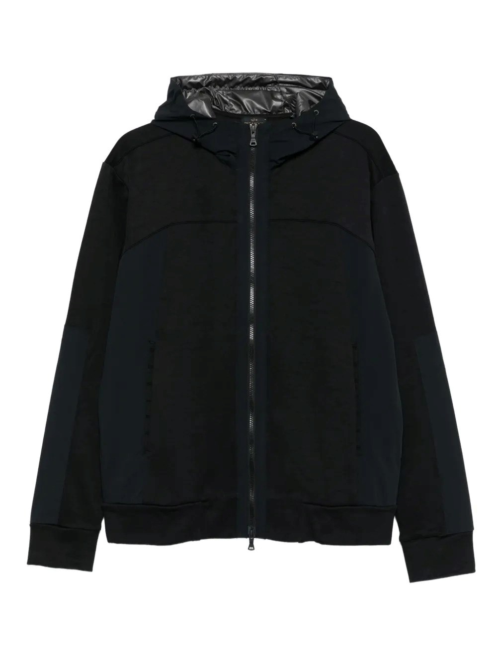 Paul & Shark Cotton And Nylon Zip-up Hoodie Clothing In Black