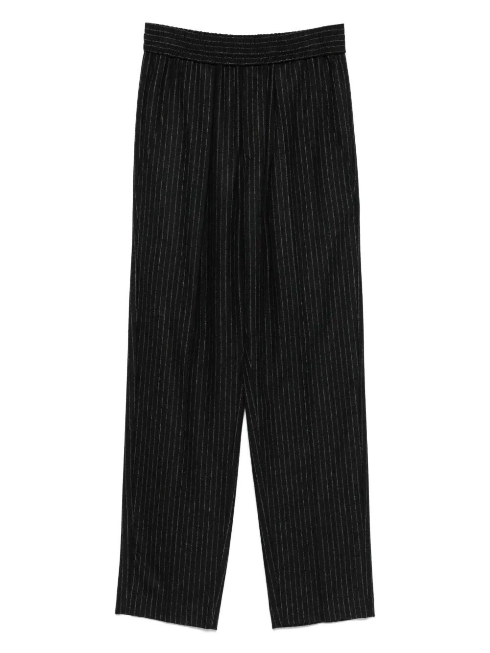 Isabel Marant Loretta Pinstripe Relaxed Fit Trousers In Black
