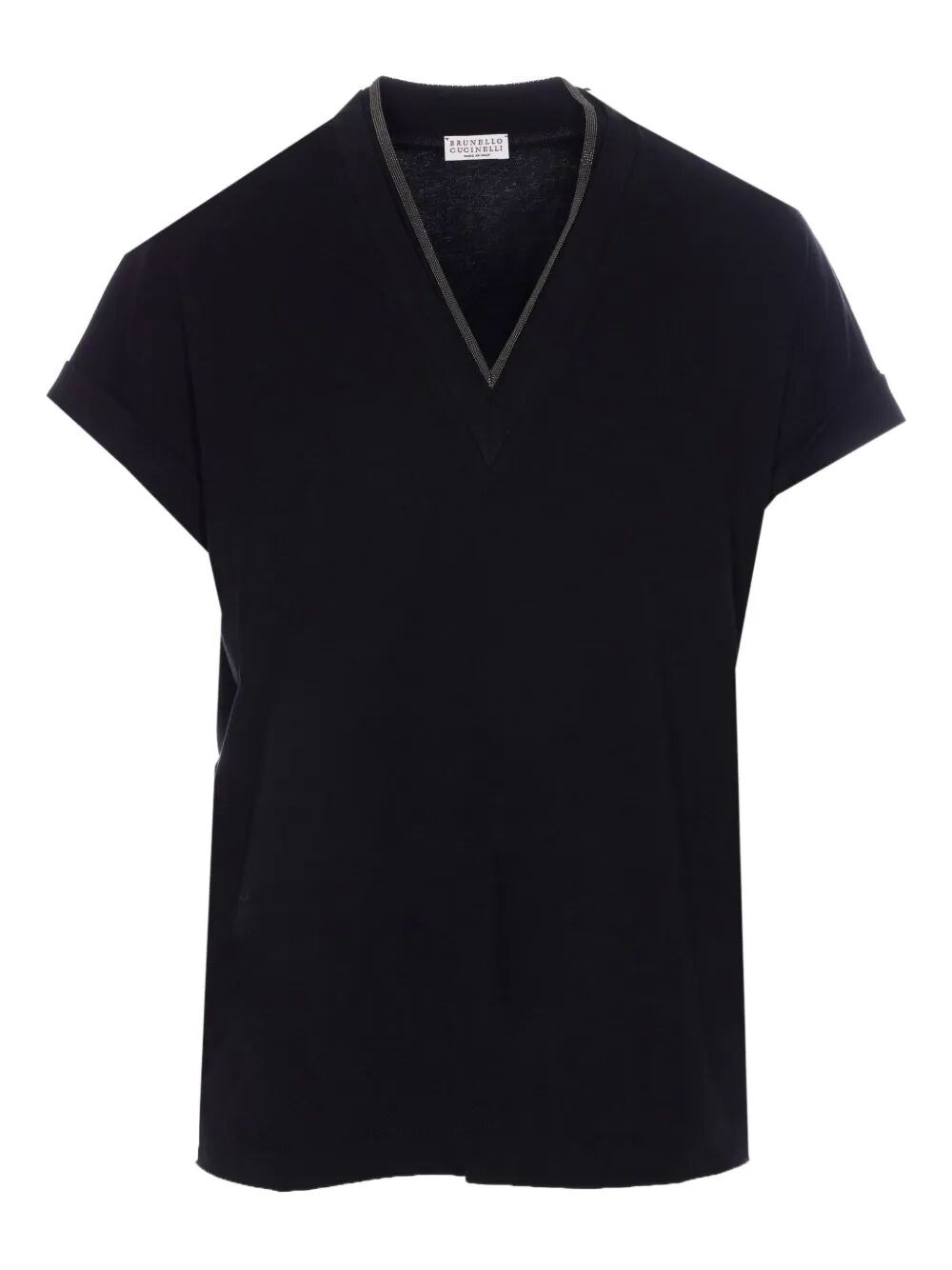 Brunello Cucinelli Short-sleeve T-shirt With V-neckline In Black