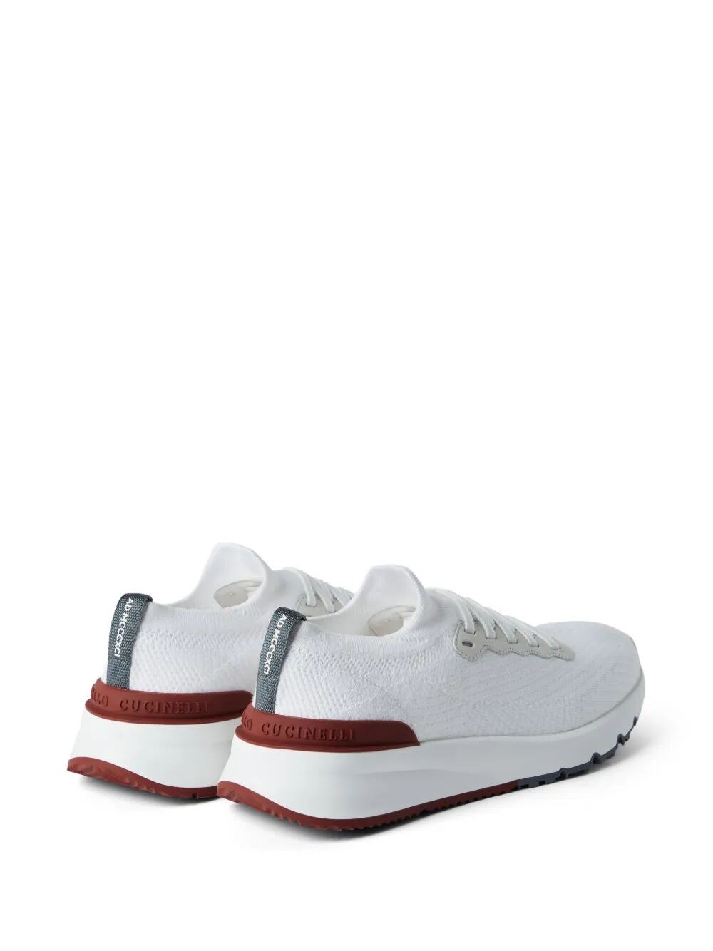COTTON KNIT AND SEMI-POLISHED CALFSKIN RUNNER SNEAKERS