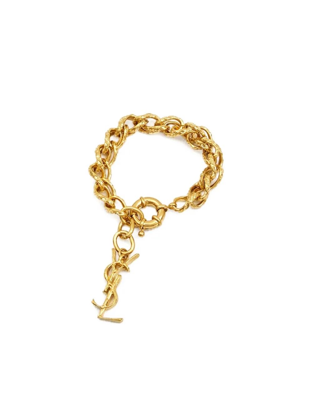 Saint Laurent Metal Rope Chain Bracelet In Silver