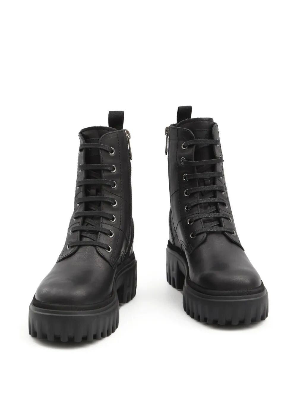 H700 CHUNKY BIKER BOOTS IN LEATHER 