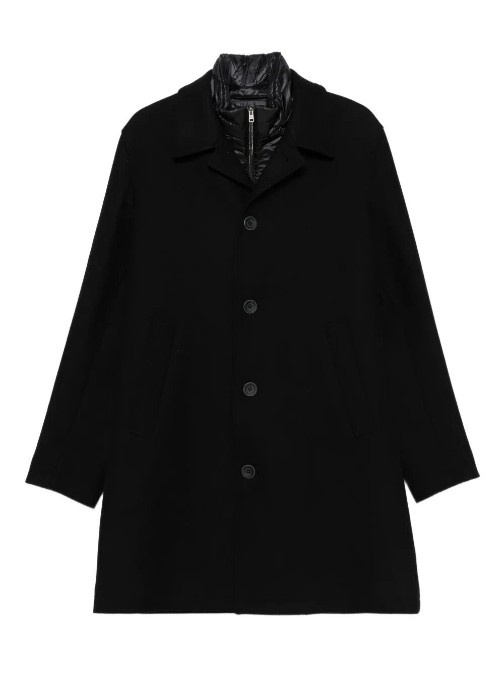 Herno Single-breasted Padded Coat In Black