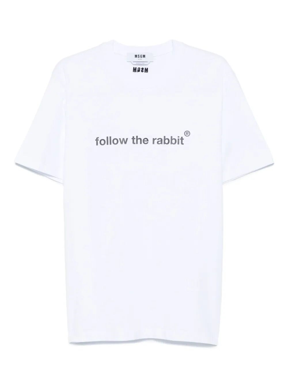 Msgm Follow The Rabbit T-shirt Clothing In White