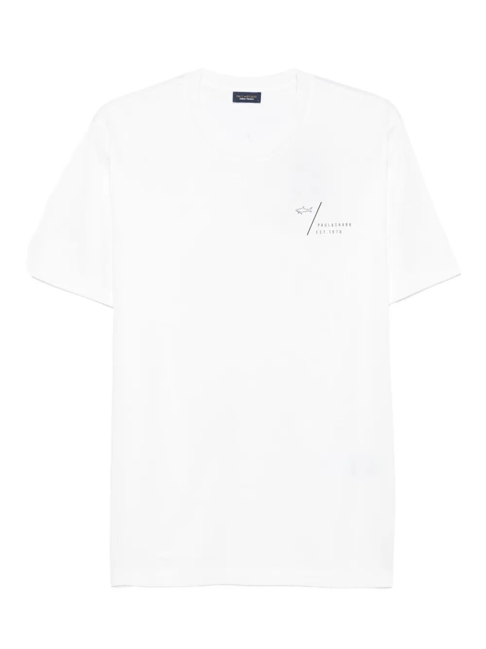 Paul & Shark Back-print Cotton T-shirt In White
