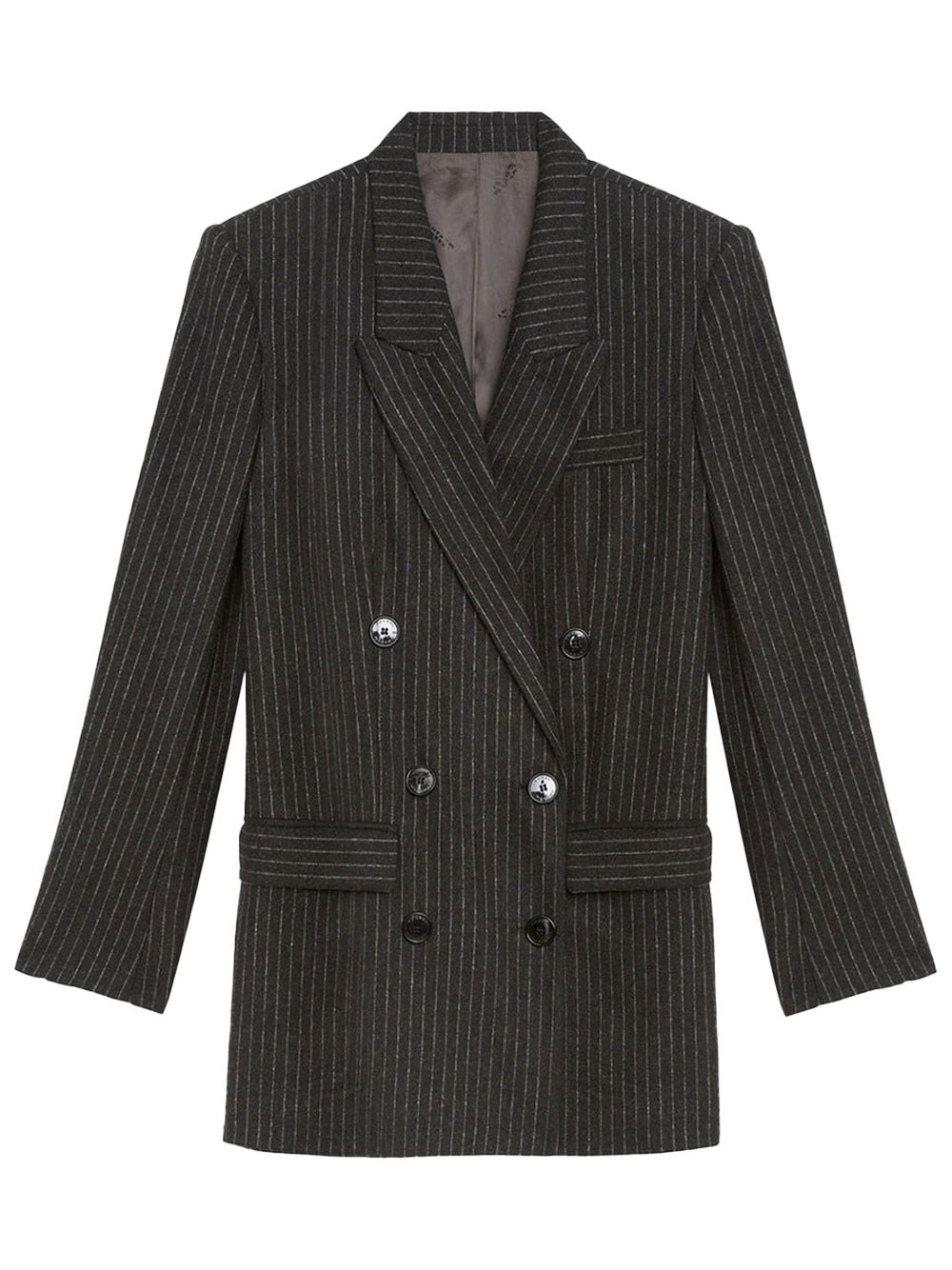 Isabel Marant Embroidered Stretch Wool Blend Jevima Blazer In Gray