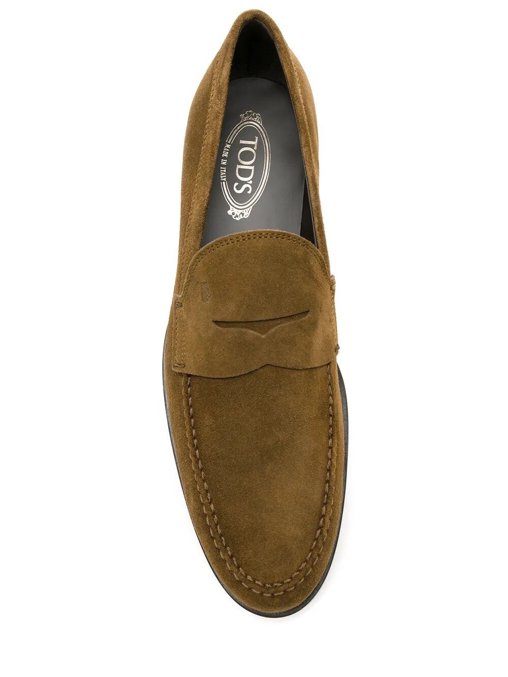 SUEDE PENNY LOAFERS WITH PEBBLED RUBBER OUTSOLE