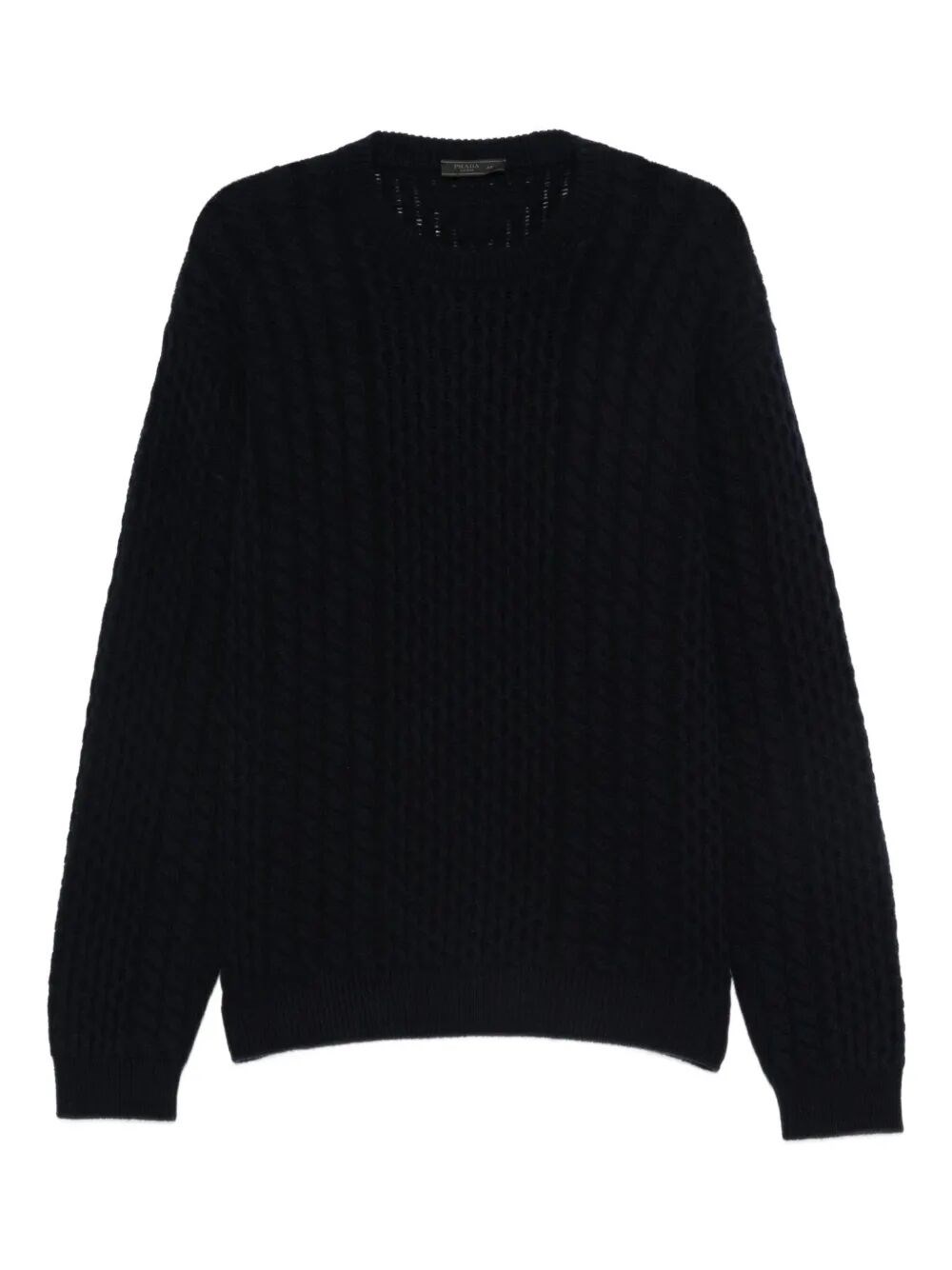 Prada Metallic Knit Wool-blend Sweater In Blue