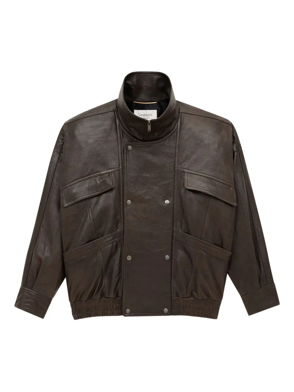 Saint Laurent Bomber Jacket In Bubbled Lambskin Clothing In Brown