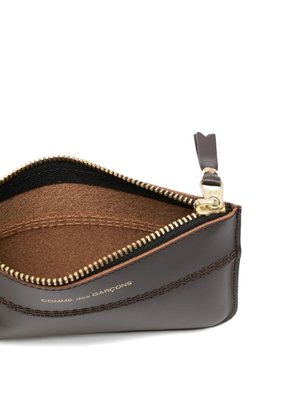 TRIPLE STITCH LEATHER POUCH WITH ZIP