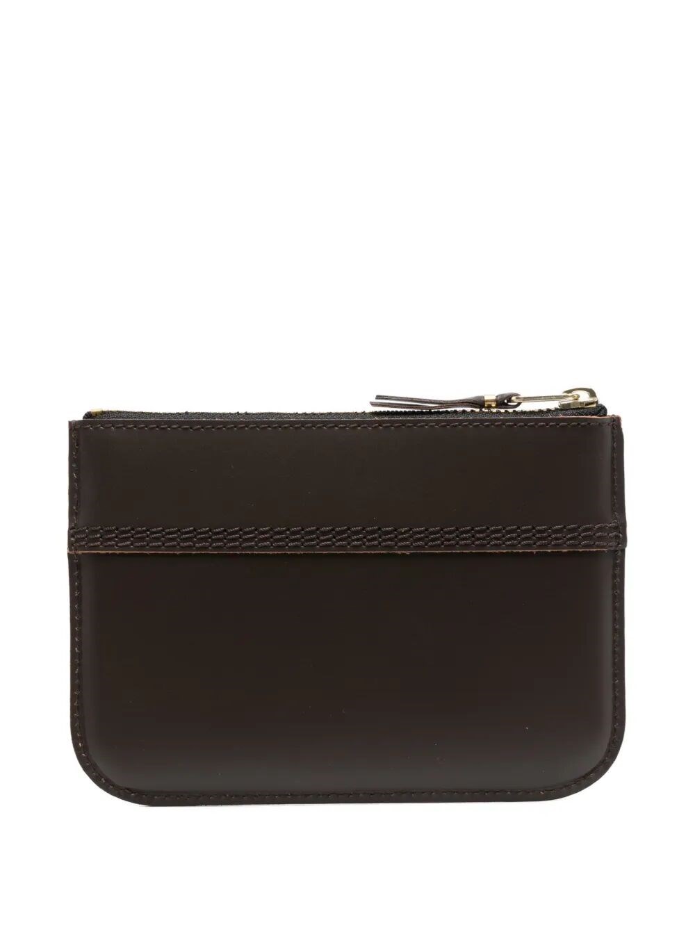 TRIPLE STITCH LEATHER POUCH WITH ZIP