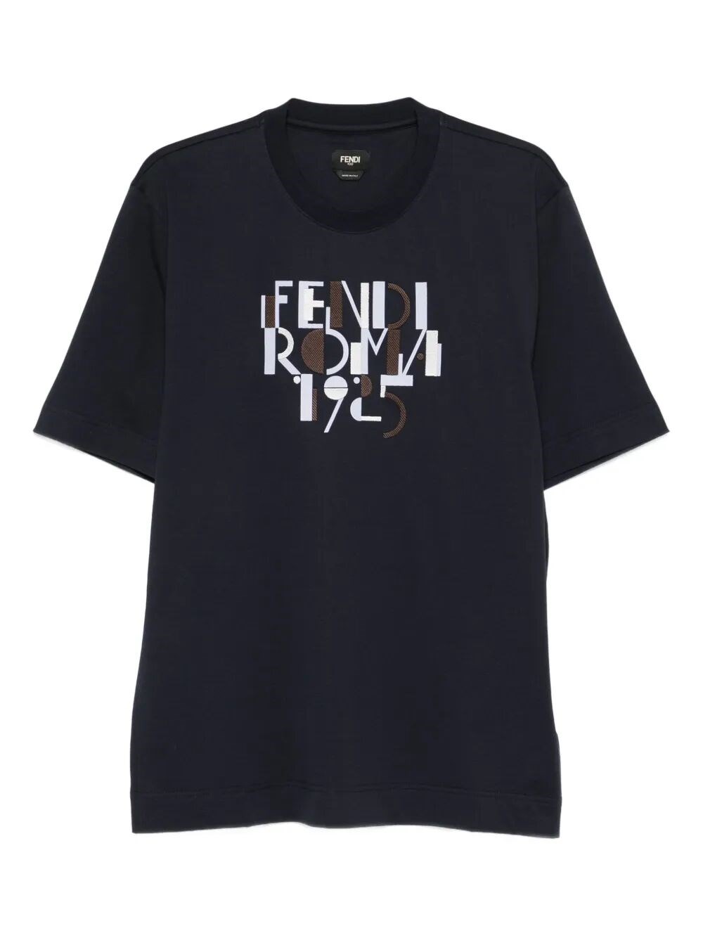Fendi T-shirt Dark Blue Cotton T-shirt In Blue