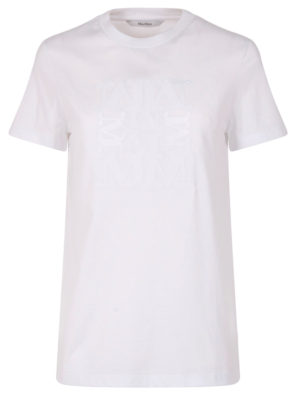 Max Mara Crew Neck Short Sleeves Casual Style Top In White