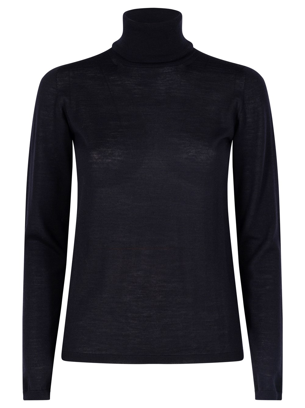 Max Mara Navy Blue Saluto Wool Turtleneck Sweater In Blue