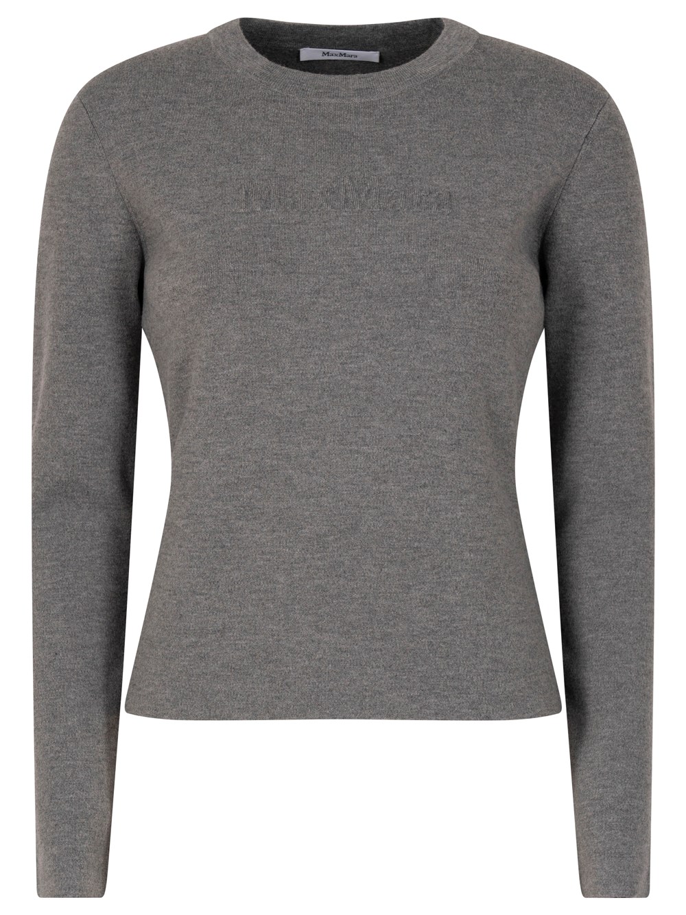 Max Mara Long-sleeved Fitted Top Clothing In Gray