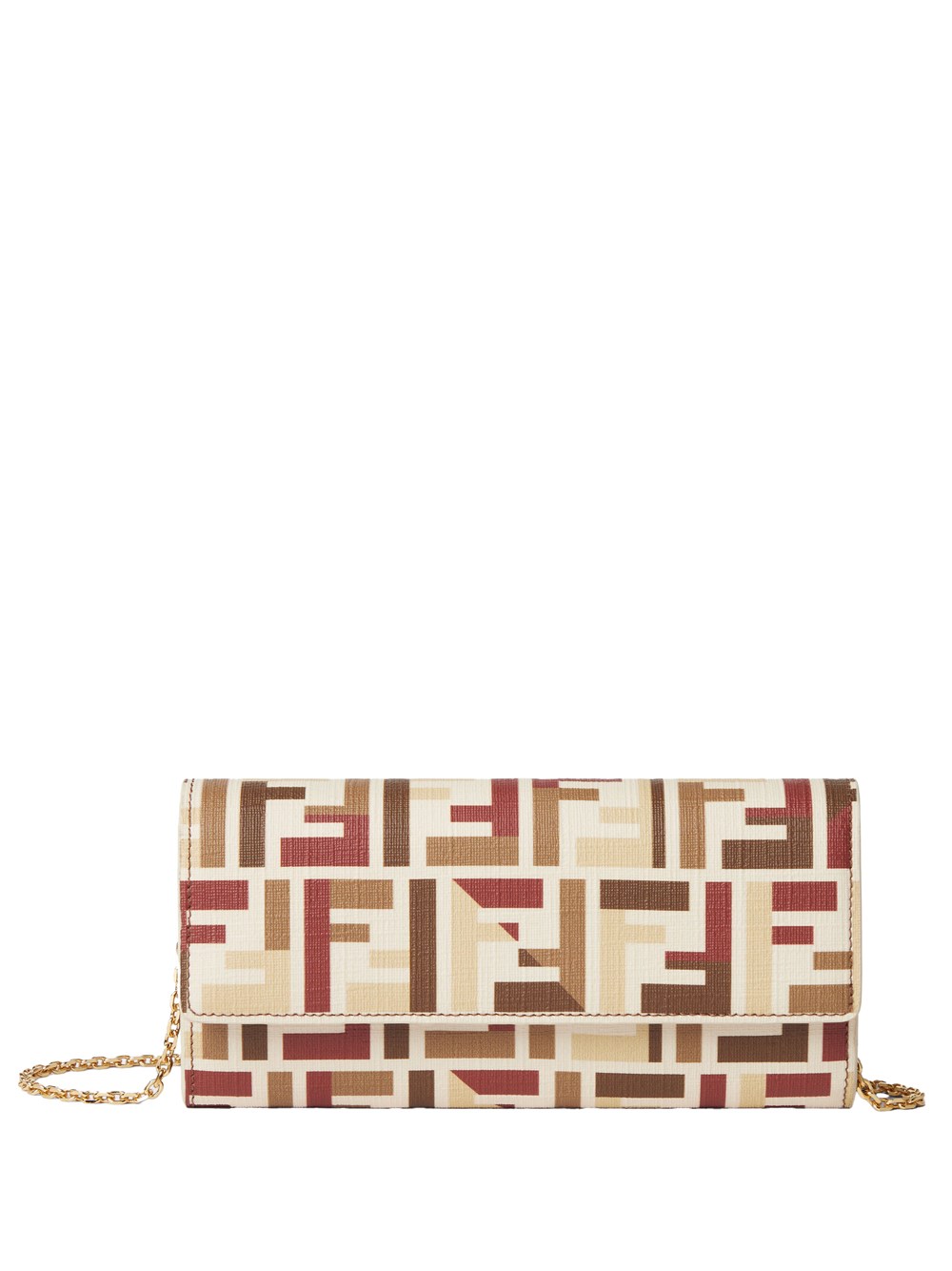 Fendi Ff Fabric Continental With Chain Pouch Accessories In Multi