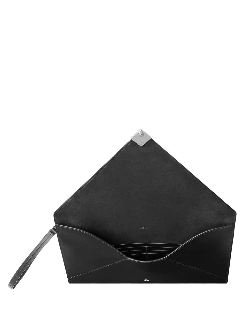 LARGE FF SQUARED LEATHER FLAT POUCH